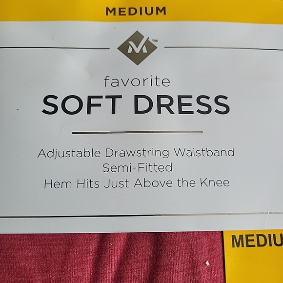 Ladies' M Rose Heather Pink Favorite Tank Dress Soft Member's Mark Drawstring - Picture 4 of 7